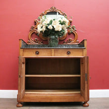 Load image into Gallery viewer, x SOLD Antique French Marble Top Dresser with Ornate Mirror and Storage Cabinet. B12400