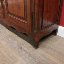 Load image into Gallery viewer, x SOLD Antique French Oak Sideboard Cabinet with Brass Handles, Keys, Scalloped Apron. B12280