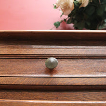 Load image into Gallery viewer, x SOLD Antique French Oak Sideboard Cabinet with Brass Handles, Keys, Scalloped Apron. B12280