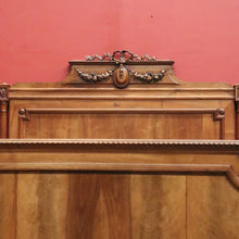 Load image into Gallery viewer, x SOLD Antique French Walnut Double Bed with Carved Ribbon, Floral & Cartouche Detail. B12193