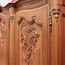 Load image into Gallery viewer, Antique French Wardrobe, French Oak 4 Door Armoire Wardrobe Linen Press Cabinet B12803