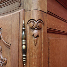 Load image into Gallery viewer, Antique French Wardrobe, French Oak 4 Door Armoire Wardrobe Linen Press Cabinet B12803