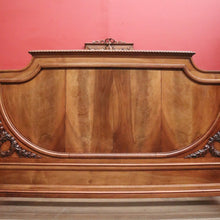 Load image into Gallery viewer, x SOLD Antique French Walnut Double Bed with Carved Ribbon, Floral & Cartouche Detail. B12193