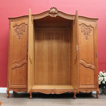 Load image into Gallery viewer, Antique French Wardrobe, French Oak 4 Door Armoire Wardrobe Linen Press Cabinet B12803