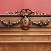 Load image into Gallery viewer, x SOLD Antique French Walnut Double Bed with Carved Ribbon, Floral & Cartouche Detail. B12193