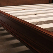 Load image into Gallery viewer, x SOLD Antique French Walnut Double Bed with Carved Ribbon, Floral & Cartouche Detail. B12193