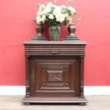 Load image into Gallery viewer, x SOLD Antique French Oak Carved Single Door Hall Cabinet with Drawer B12704