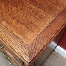 Load image into Gallery viewer, x SOLD Antique French Oak Carved front 3 Three Drawer Chest of Bedroom Drawers Brass handles B12819