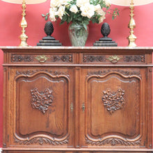 Load image into Gallery viewer, Antique French Oak Marble Top Sideboard with Drawers and Cupboards. B12870