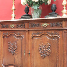 Load image into Gallery viewer, Antique French Oak Marble Top Sideboard with Drawers and Cupboards. B12870