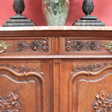 Load image into Gallery viewer, Antique French Oak Marble Top Sideboard with Drawers and Cupboards. B12870