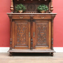 Load image into Gallery viewer, Antique French Oak Two-Height Kitchen Dresser with Glass Doors and Carved Base. B12487