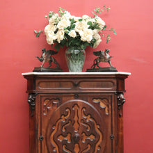 Load image into Gallery viewer, x SOLD Antique French Rosewood Marble Top Hall Cabinet c1870 – Single Door with 2 Keys. B12486