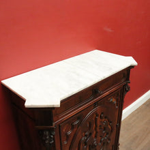 Load image into Gallery viewer, x SOLD Antique French Rosewood Marble Top Hall Cabinet c1870 – Single Door with 2 Keys. B12486