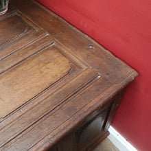 Load image into Gallery viewer, Antique French Oak Blanket Box Coffer with Panelled Sides and Iron Handle. B12781