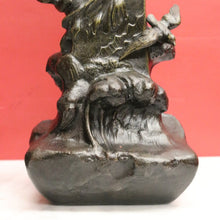 Load image into Gallery viewer, Antique French Bronze Vases with Bird & Wave Motif – Original Matching Pair. B12494