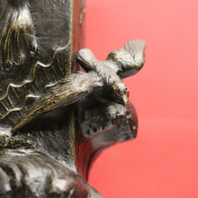 Load image into Gallery viewer, Antique French Bronze Vases with Bird & Wave Motif – Original Matching Pair. B12494