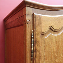 Load image into Gallery viewer, x SOLD Antique French Oak 2 Door Wardrobe Cloak Cabinet with Hanging Rail and Shelves. B12760