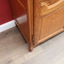 Load image into Gallery viewer, x SOLD Antique French Oak 2 Door Wardrobe Cloak Cabinet with Hanging Rail and Shelves. B12760