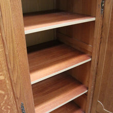 Load image into Gallery viewer, x SOLD Antique French Oak 2 Door Wardrobe Cloak Cabinet with Hanging Rail and Shelves. B12760