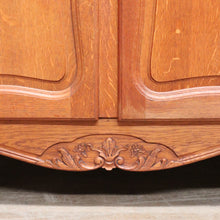 Load image into Gallery viewer, Antique French Oak 4 Door Breakfront Wardrobe Armoire with Hanging Rail and Shelves. B12804