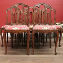 Load image into Gallery viewer, x SOLD Set of 10 Antique French Oak Dining Chairs with William Morris 'Strawberry Thief' Fabric. B12497