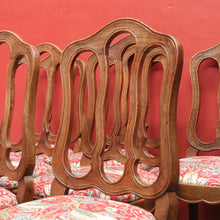 Load image into Gallery viewer, x SOLD Set of 10 Antique French Oak Dining Chairs with William Morris 'Strawberry Thief' Fabric. B12497