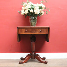 Load image into Gallery viewer, Antique English Pembroke Table with Drop Sides and Tapered Pedestal Base. B12496