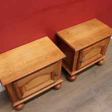 Load image into Gallery viewer, Pair Vintage French Bedside Cabinets Left and Right Opening on Bun Feet. B12745