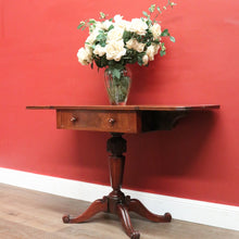 Load image into Gallery viewer, Antique English Pembroke Table with Drop Sides and Tapered Pedestal Base. B12496
