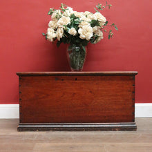 Load image into Gallery viewer, x SOLD Antique Australian Cedar Chest Blanket Box with Iron Handles & Original Candle Box. B12495