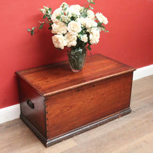 Load image into Gallery viewer, x SOLD Antique Australian Cedar Chest Blanket Box with Iron Handles & Original Candle Box. B12495