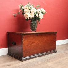 Load image into Gallery viewer, x SOLD Antique Australian Cedar Chest Blanket Box with Iron Handles & Original Candle Box. B12495