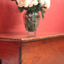 Load image into Gallery viewer, x SOLD Antique Australian Cedar Chest Blanket Box with Iron Handles & Original Candle Box. B12495