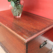 Load image into Gallery viewer, x SOLD Antique Australian Cedar Chest Blanket Box with Iron Handles & Original Candle Box. B12495