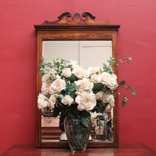 Load image into Gallery viewer, Antique English Rosewood Wall Mirror with Marquetry and String Inlay. B12499