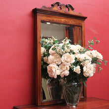 Load image into Gallery viewer, Antique English Rosewood Wall Mirror with Marquetry and String Inlay. B12499