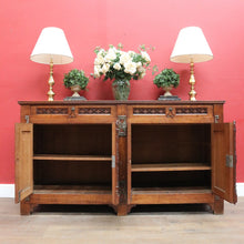 Load image into Gallery viewer, x SOLD Antique French Oak Gothic Sideboard with Quatrefoil and Linenfold Carving. B12708