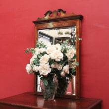 Load image into Gallery viewer, Antique English Rosewood Wall Mirror with Marquetry and String Inlay. B12499