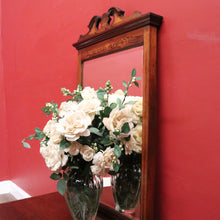 Load image into Gallery viewer, Antique English Rosewood Wall Mirror with Marquetry and String Inlay. B12499