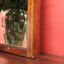 Load image into Gallery viewer, Antique English Rosewood Wall Mirror with Marquetry and String Inlay. B12499