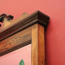 Load image into Gallery viewer, Antique English Rosewood Wall Mirror with Marquetry and String Inlay. B12499