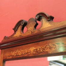 Load image into Gallery viewer, Antique English Rosewood Wall Mirror with Marquetry and String Inlay. B12499