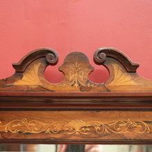 Load image into Gallery viewer, Antique English Rosewood Wall Mirror with Marquetry and String Inlay. B12499