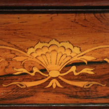 Load image into Gallery viewer, Antique English Rosewood Wall Mirror with Marquetry and String Inlay. B12499