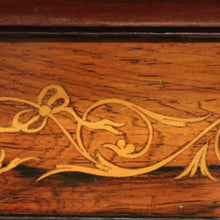 Load image into Gallery viewer, Antique English Rosewood Wall Mirror with Marquetry and String Inlay. B12499