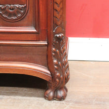 Load image into Gallery viewer, Antique French Walnut Breakfront Sideboard with Marble Top and Carved Detail. B12252