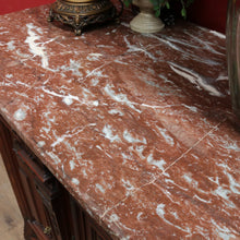 Load image into Gallery viewer, Antique French Walnut Breakfront Sideboard with Marble Top and Carved Detail. B12252