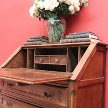 Load image into Gallery viewer, x SOLD Antique French Oak Writing Bureau with Fitted Interior & Scroll Feet. 2 Drawers. B12308