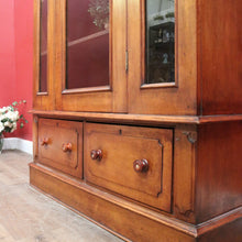 Load image into Gallery viewer, x SOLD Antique Australian Cedar Bookcase with Central Gothic Arch Glass Door. B12498